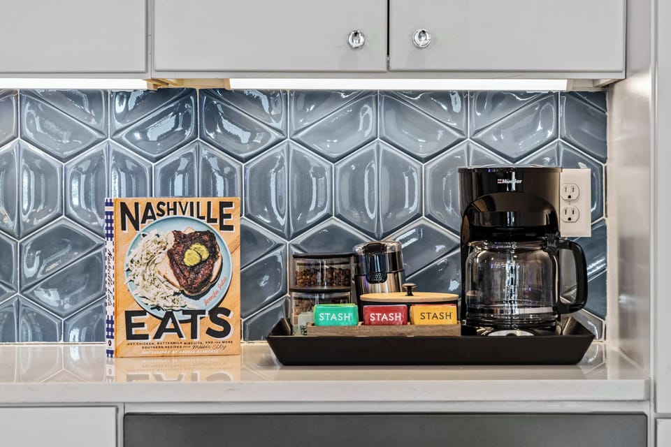 Fully Stocked Gourmet Kitchen w/Coffee + Tea Station