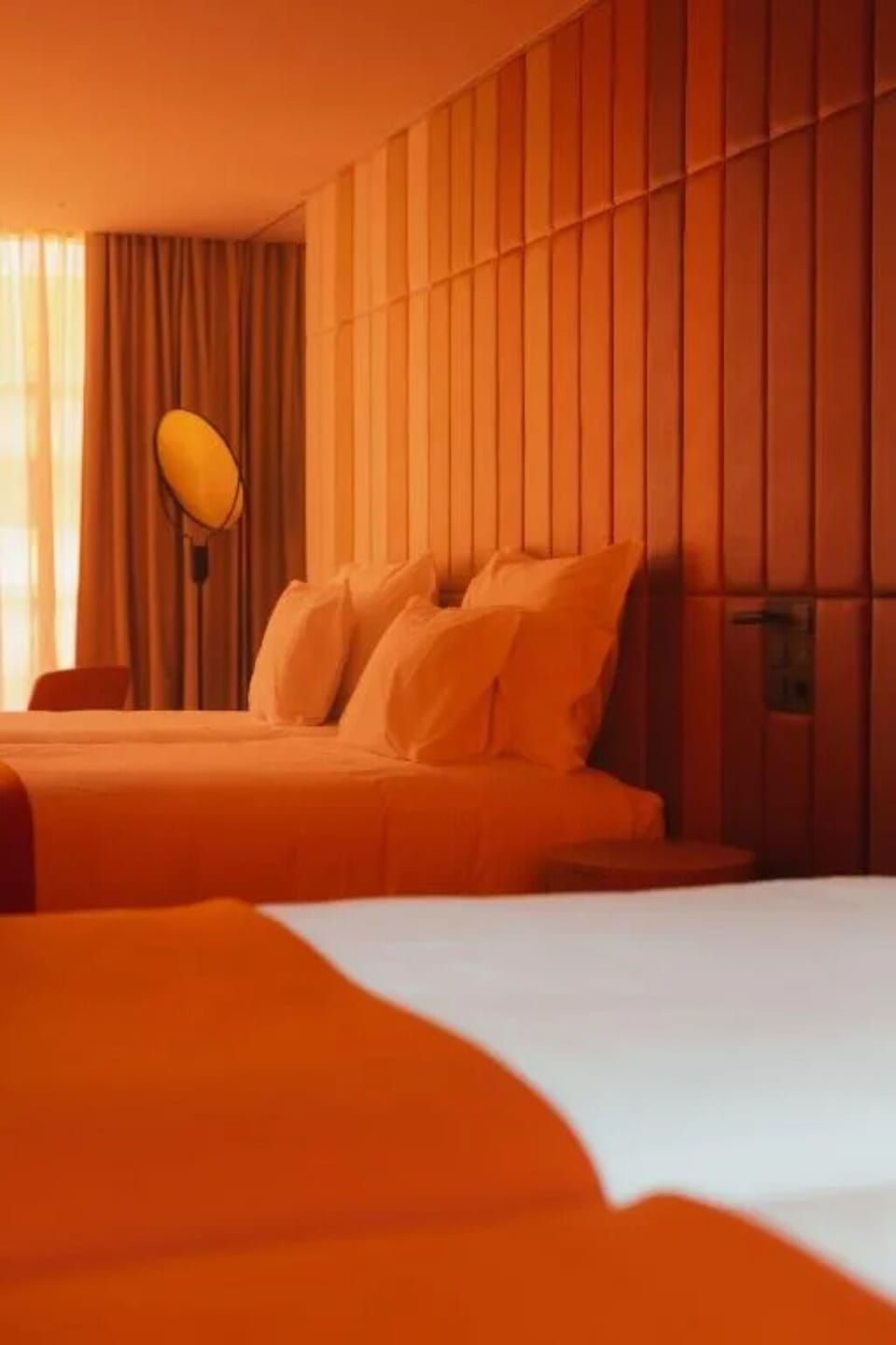 Settle into an atmospheric evening vibe with soft, warm lighting.