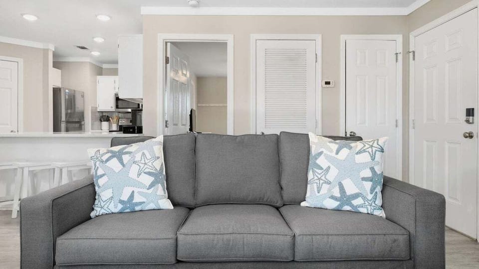 Family room has a queen size sleeper sofa