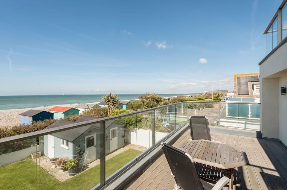 Balcony with stunning beach views