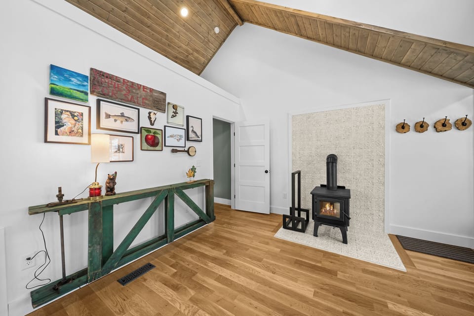 Wood Burning Stove and Unique Appealing Decor