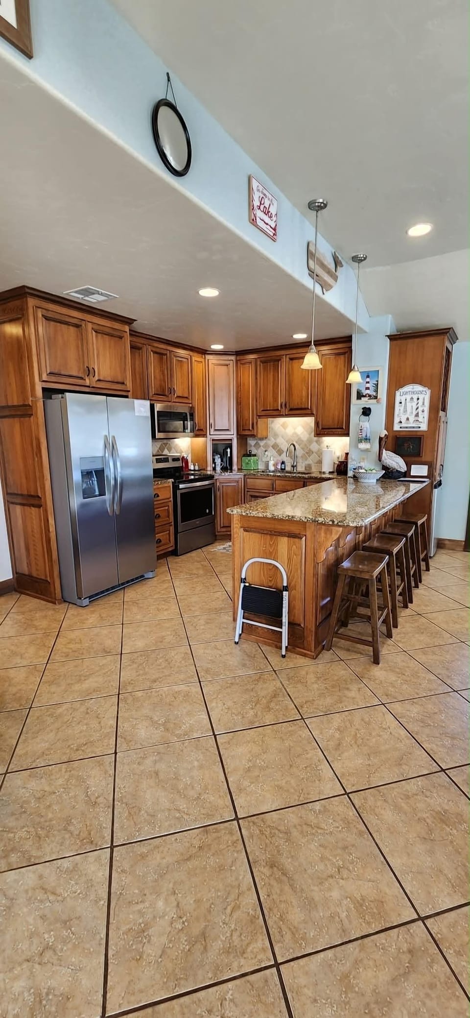 Large well stocked kitchen with new appliances