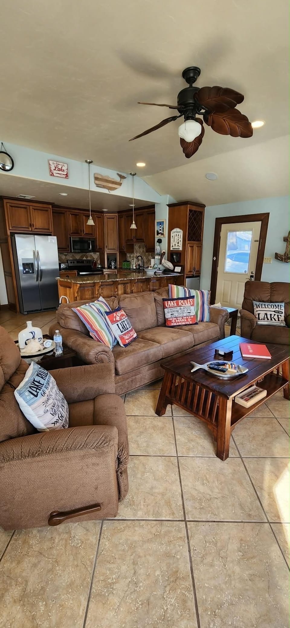 Open living room & kitchen area (sleeper sofa in living room)