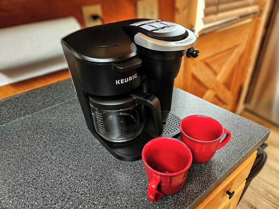 Indulge in freshly brewed coffee with our convenient drip and k-cup coffee maker