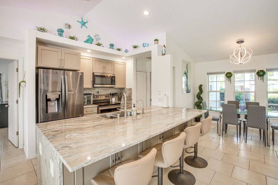Granite Island w/ Barstools | Formal Dining Table | Kitchen