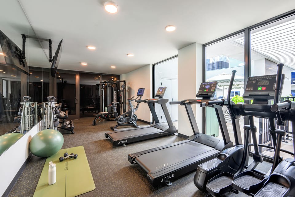 Fitness center.