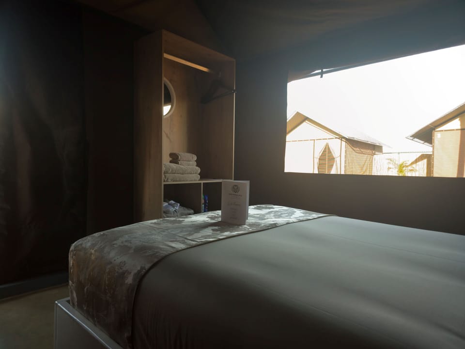 Basic Tent | Premium bedding, down comforters, iron/ironing board (on request)