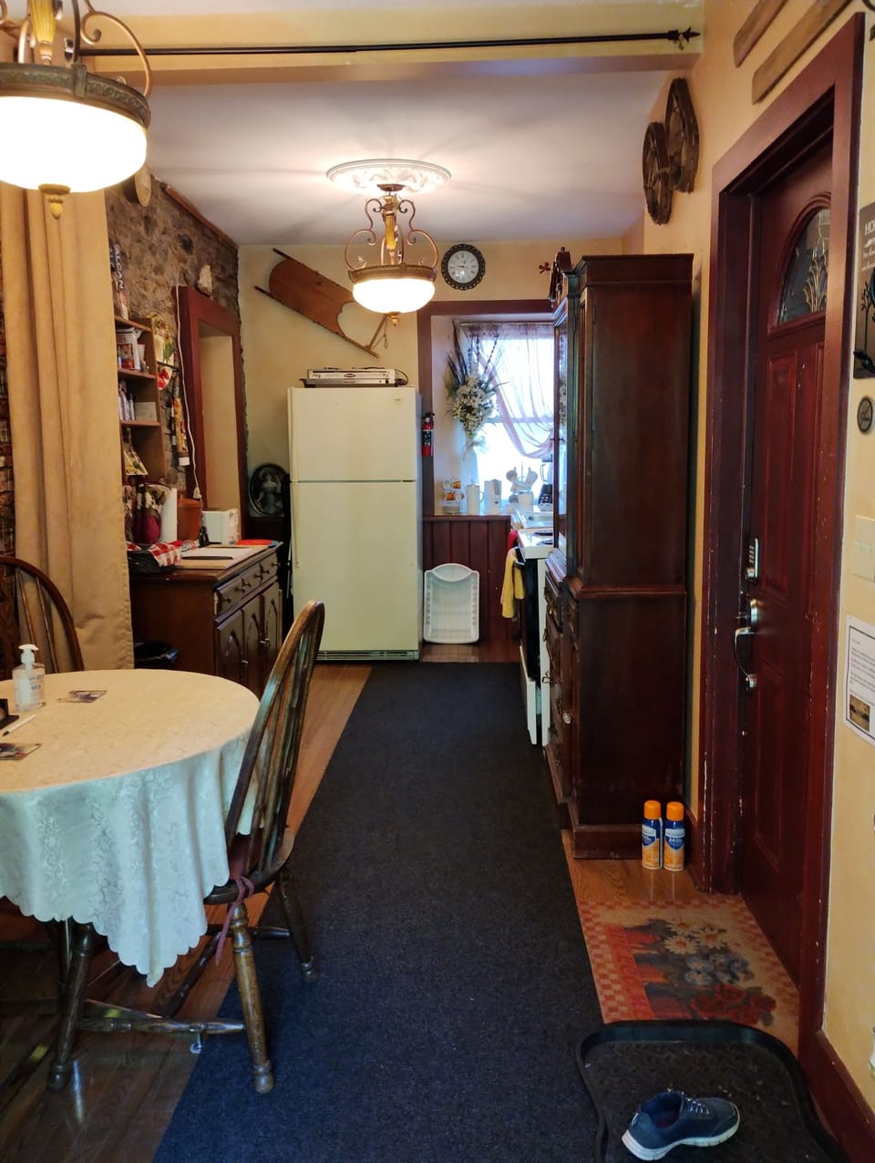 The entrance goes into the fully equipped shared kitchen for the Rose and Paris 