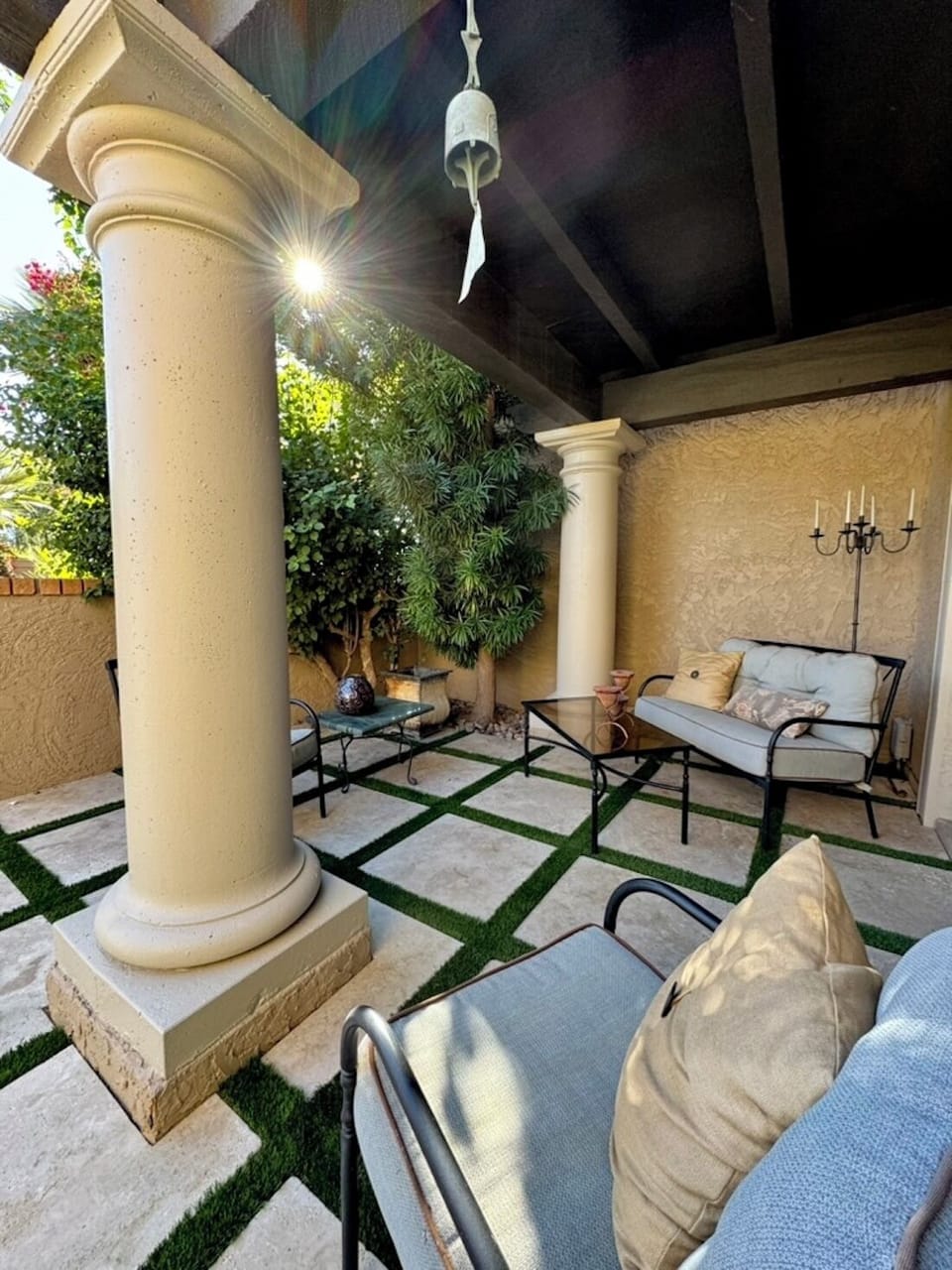 Private Front Patio with Access to Front Door and Bedroom