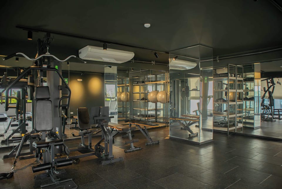 Gym with strength training machines.