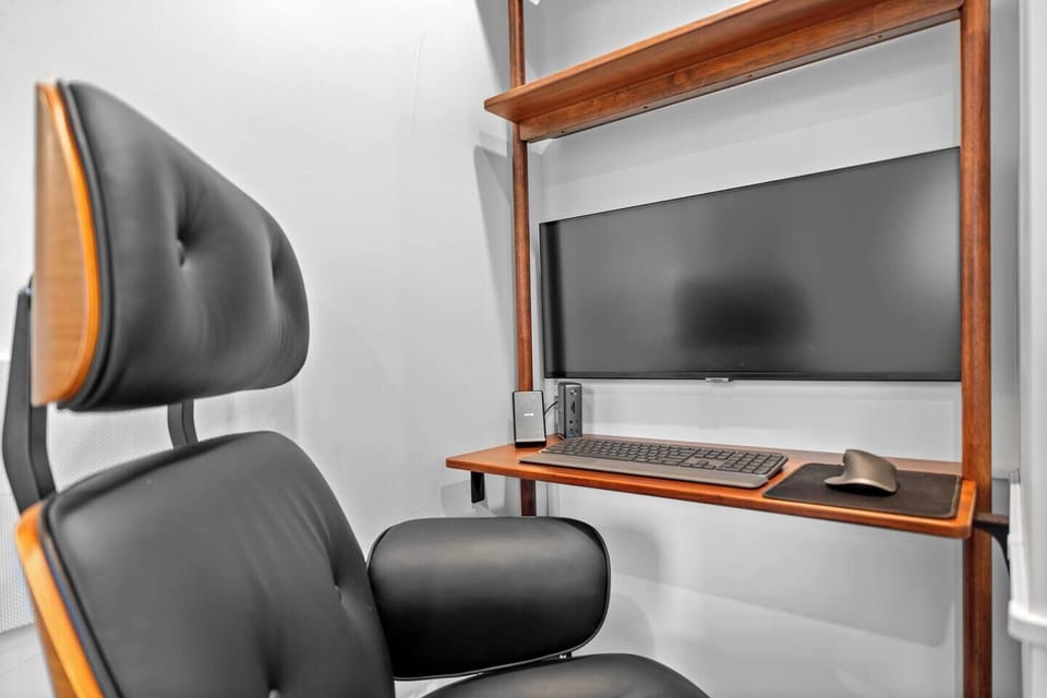 Workstation with USB-C dock ready to connect your laptop to monitor, keyboard, and mouse