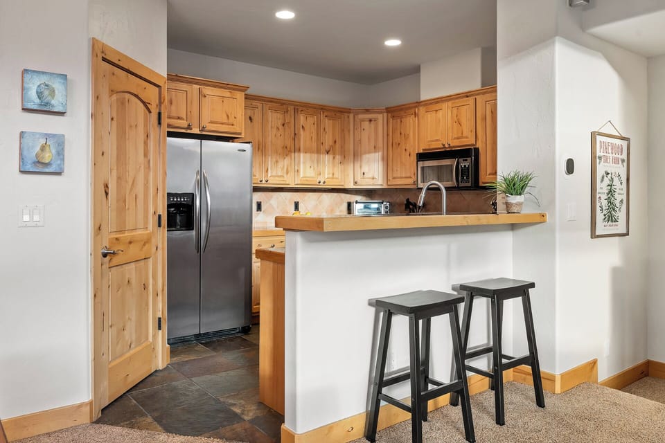 Seating for two at the breakfast bar