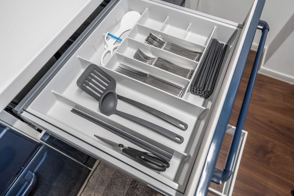 Fridge, microwave, stovetop, rice cooker