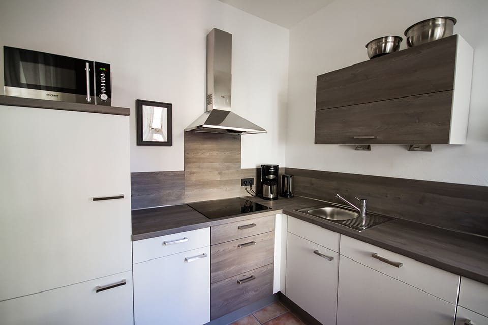 Classic Apartment, 1 Bedroom, Patio, Garden View | Private kitchen | Full-size fridge, microwave, stovetop, dishwasher
