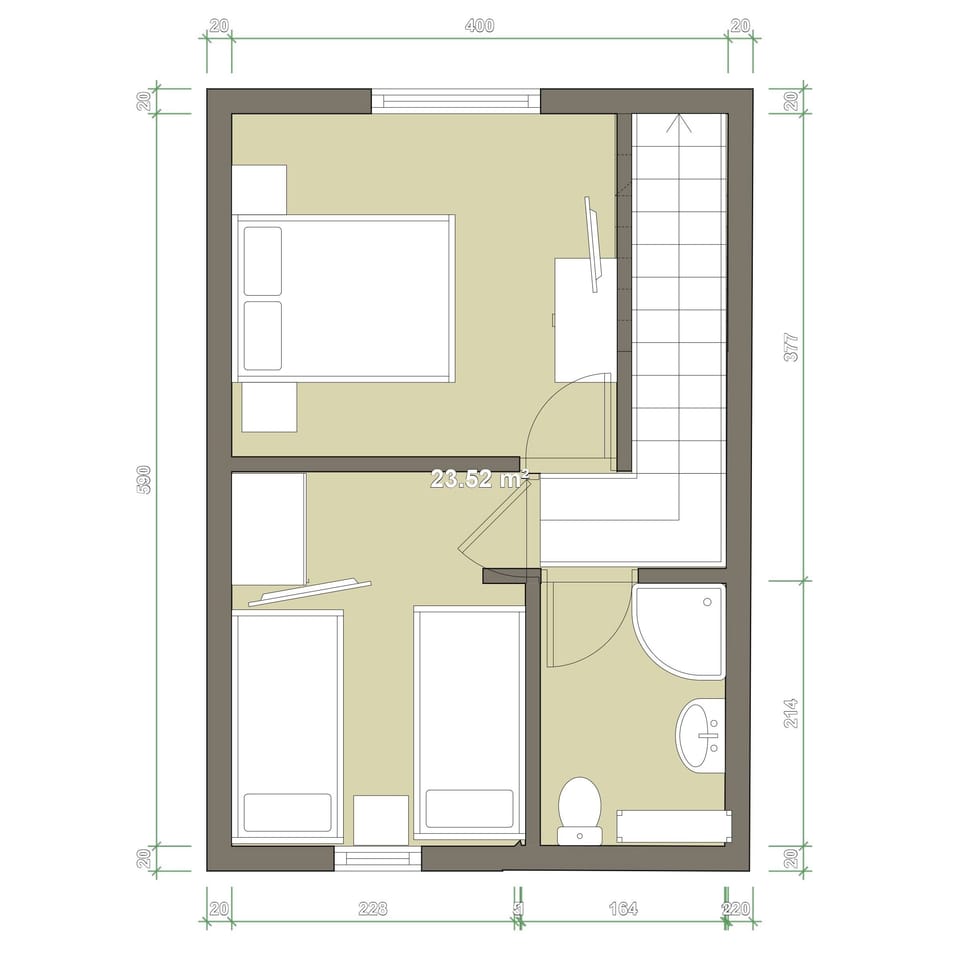 Upstairs FloorPlan. Approx to scale.