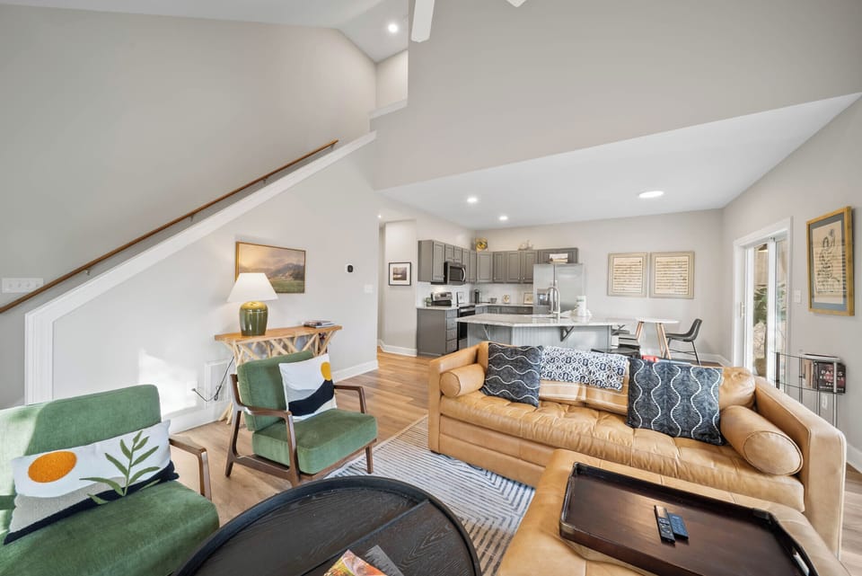 Living Room Sofa Converts to a Queen Sleeper