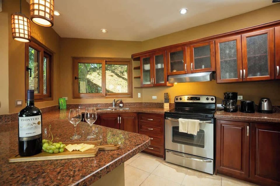Ample fully equipped kitchen give space to prepare all of your meals.