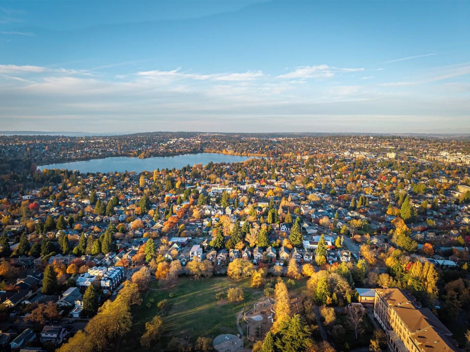 Beautiful aerial view of the neighborhood