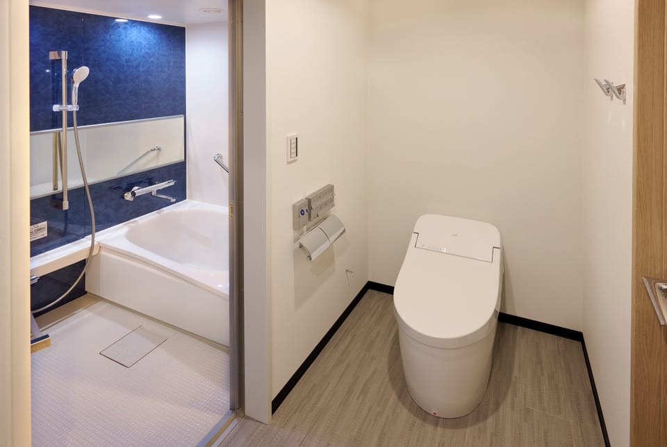 Free toiletries, hair dryer, slippers, towels