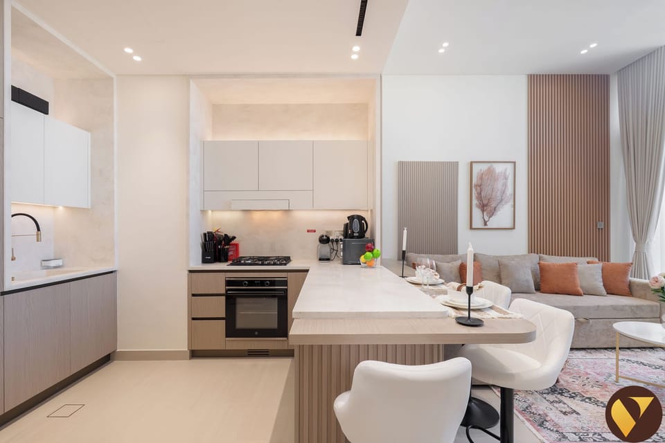 Luxury Apartment, Balcony, City View | Private kitchen | Full-size fridge, microwave, oven, stovetop