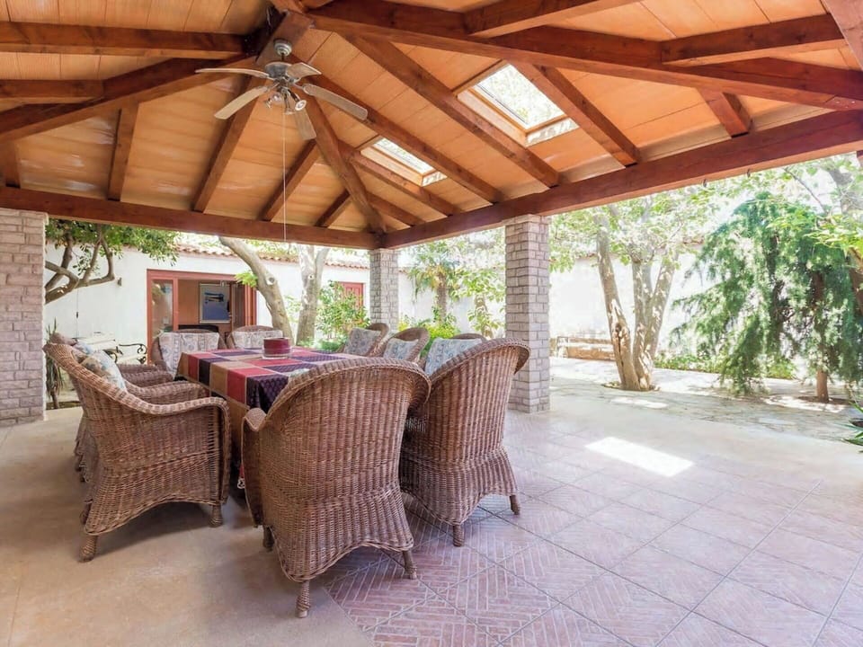 Wood, Furniture, Ceiling, Flooring, Floor, Chair, Shade, Outdoor Furniture, Beam, Porch