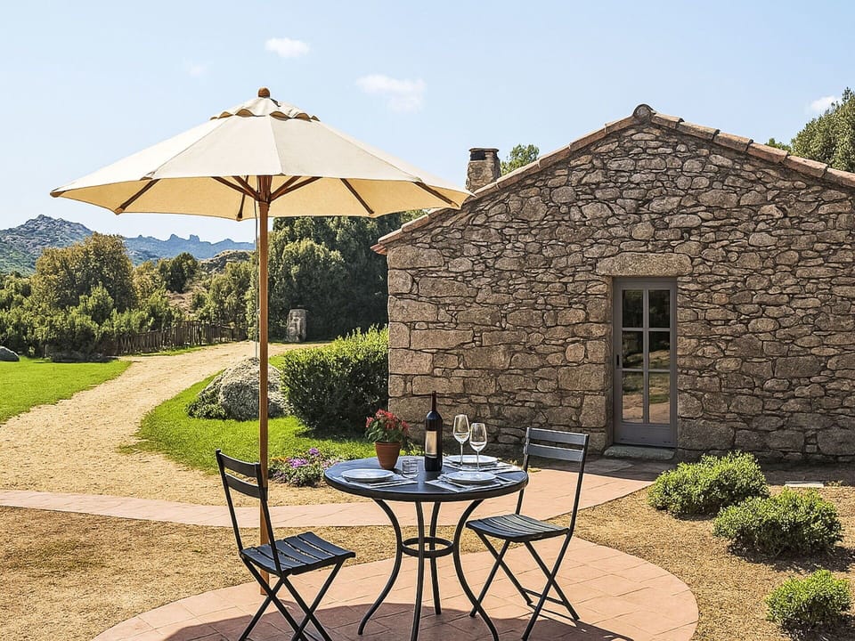Furniture, Outdoor Furniture, Outdoor Table, Table, Chair, Kitchen & Dining Room Table, Flowerpot, Umbrella, Garden, Shade