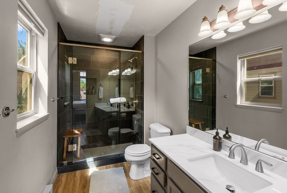 Bathroom 1: Ensuite to bedroom 1, standing shower