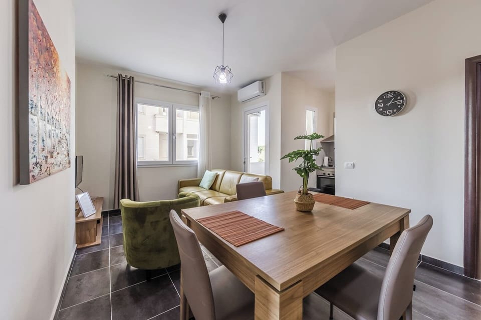 Dining area and living room
