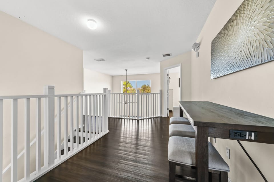 2ND FLOOR:  Upstairs Landing including Desk with 2 built-in Three-Prong AC Power Outlets and 2 USB-A Ports