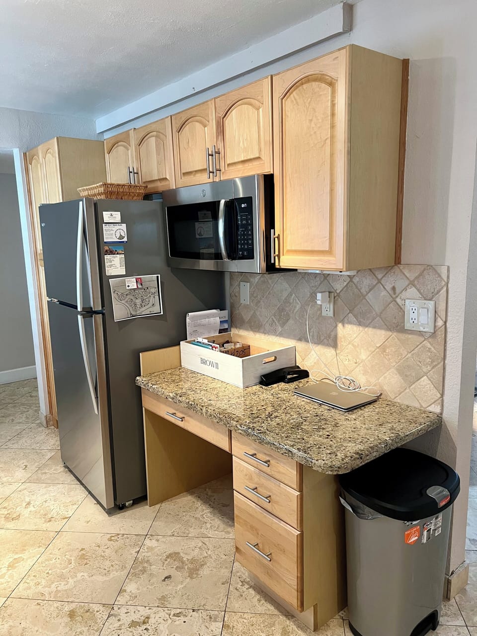 Kitchen refrigerator & build- in desk 