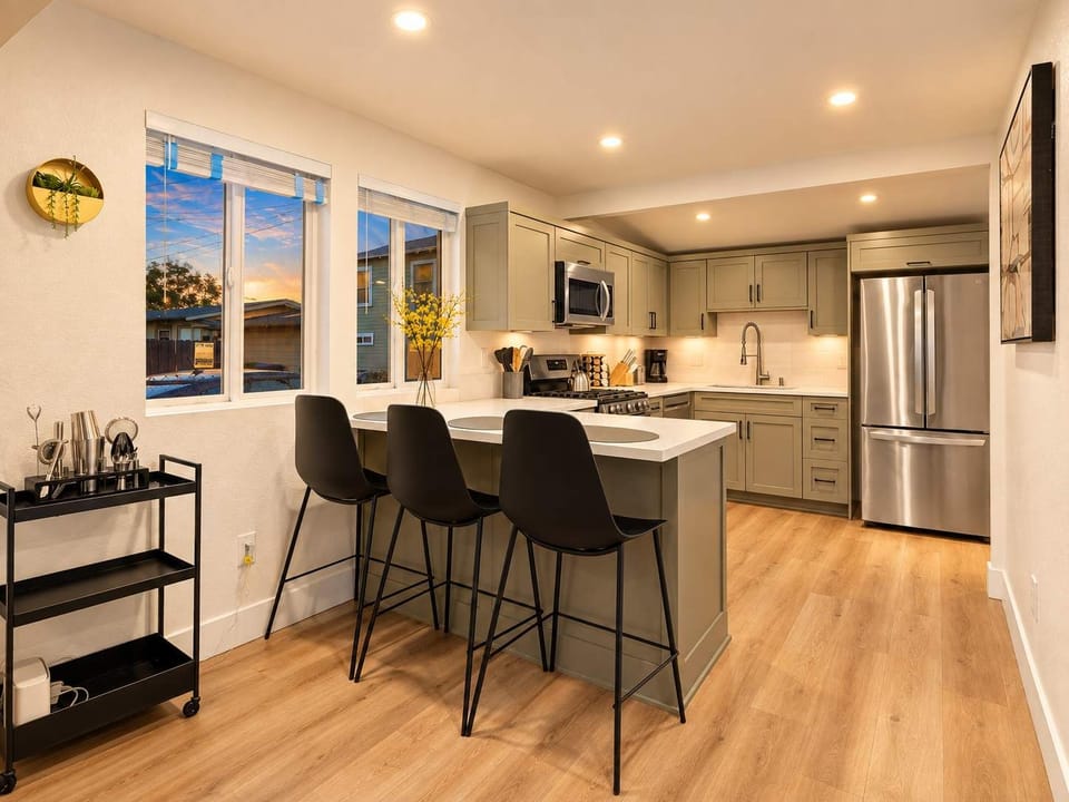 Stylish kitchen island with bar seating – ideal for dining & entertaining