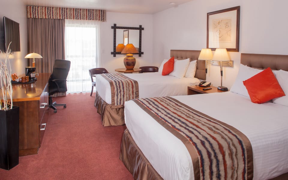 Deluxe Room, 2 Double Beds | Hypo-allergenic bedding available, blackout drapes, iron/ironing board