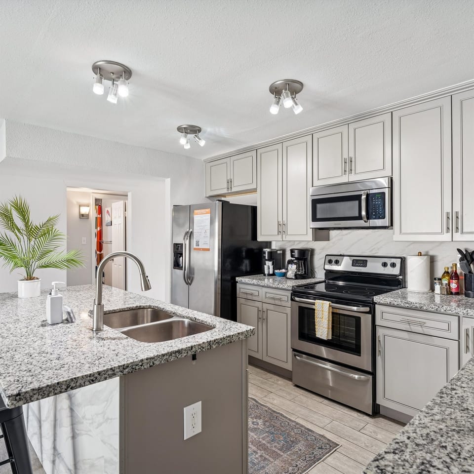 Modern kitchen with full amenities for easy family meal prep