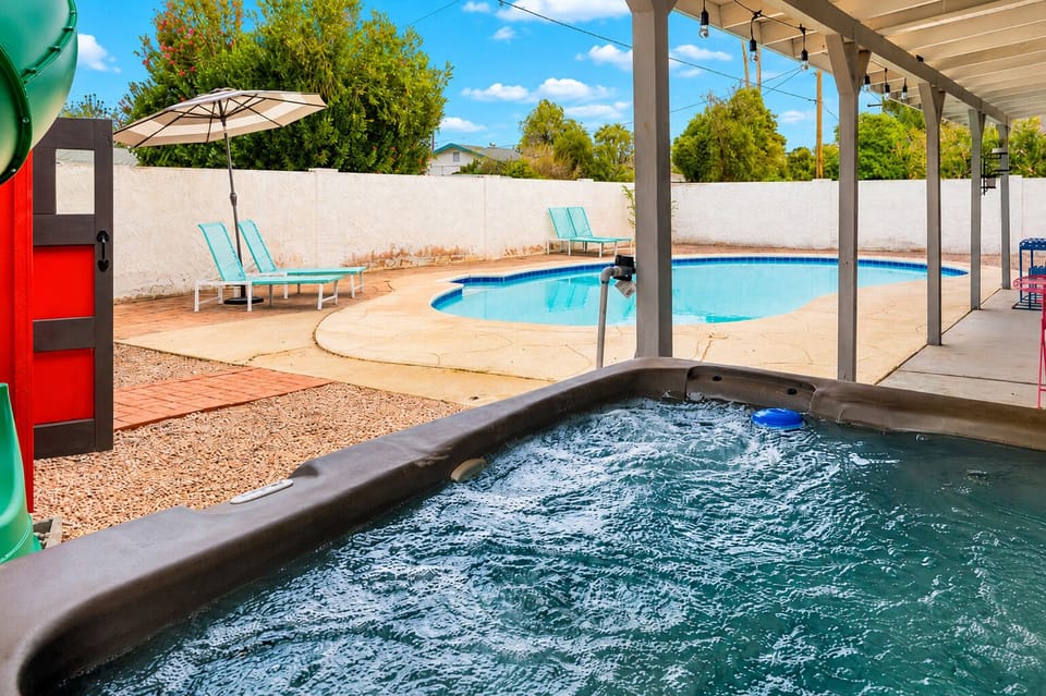 Relax and unwind in the hot tub after a long day