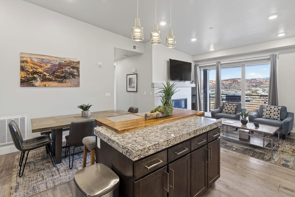 Fully equipped kitchen with plenty of prep space for fueling up before trails and national parks.