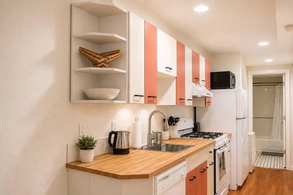 Functional kitchen with ample counter space, full-size appliances, and everything needed for everyday cooking and longer stays.