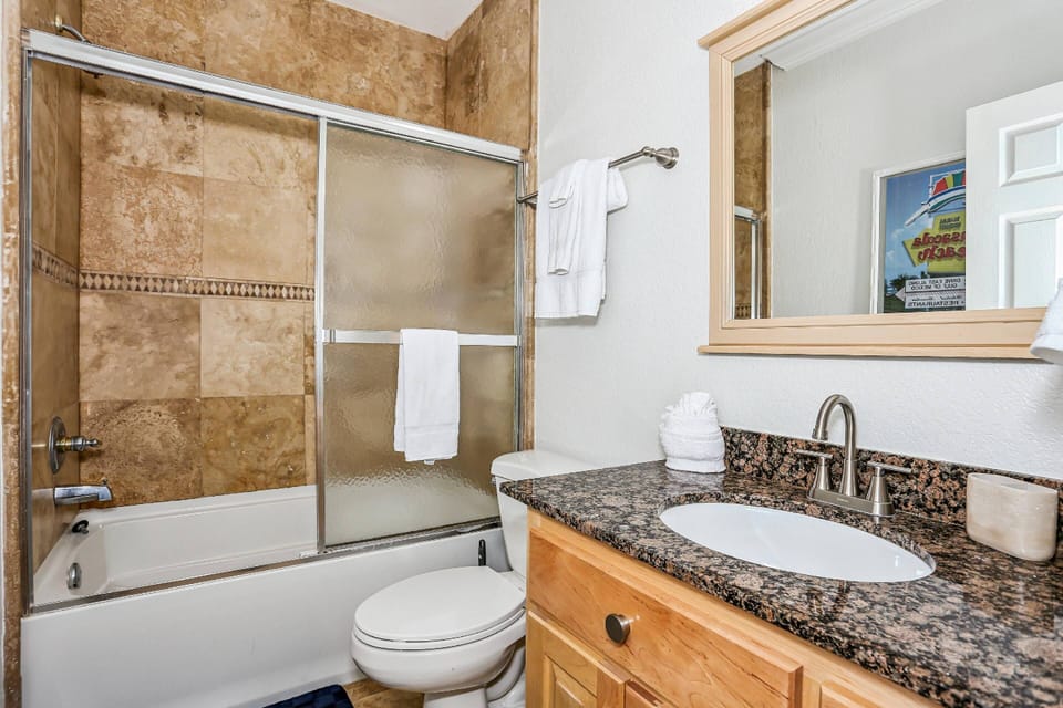 Updated hall bathroom with shower/tub combo