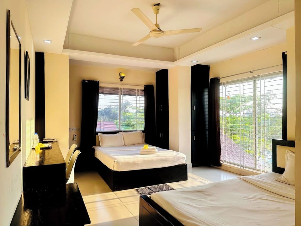 Desk, free WiFi, bed sheets