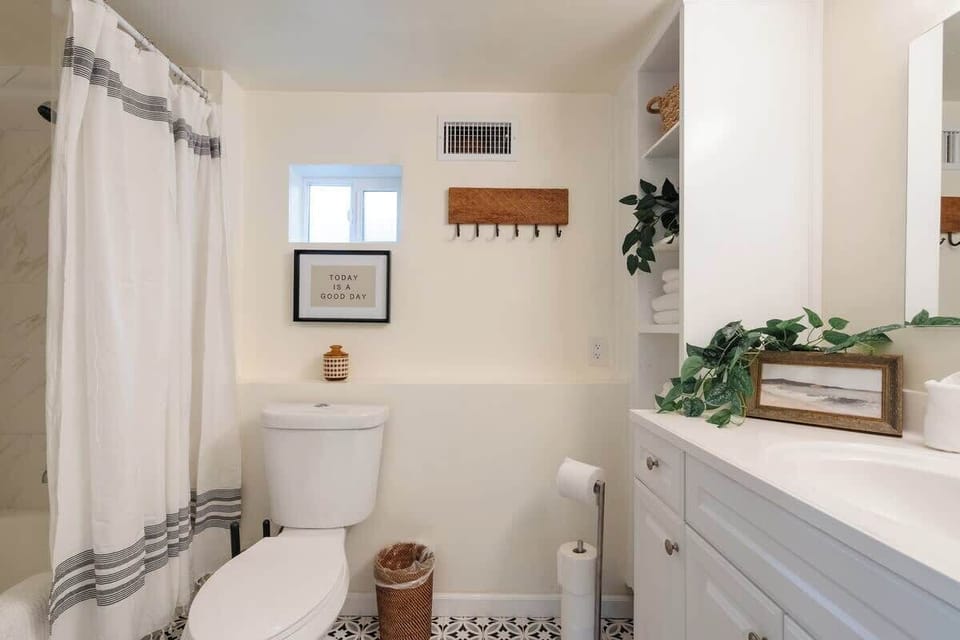 Wash up at the custom vanity