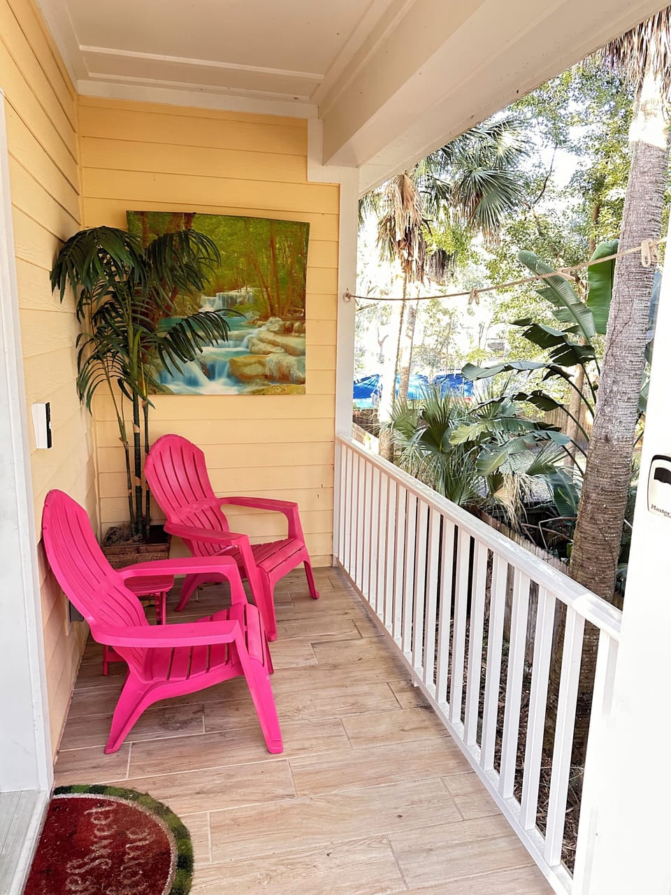 Enjoy morning coffee or an evening beverage on your secluded 2nd floor balcony.
