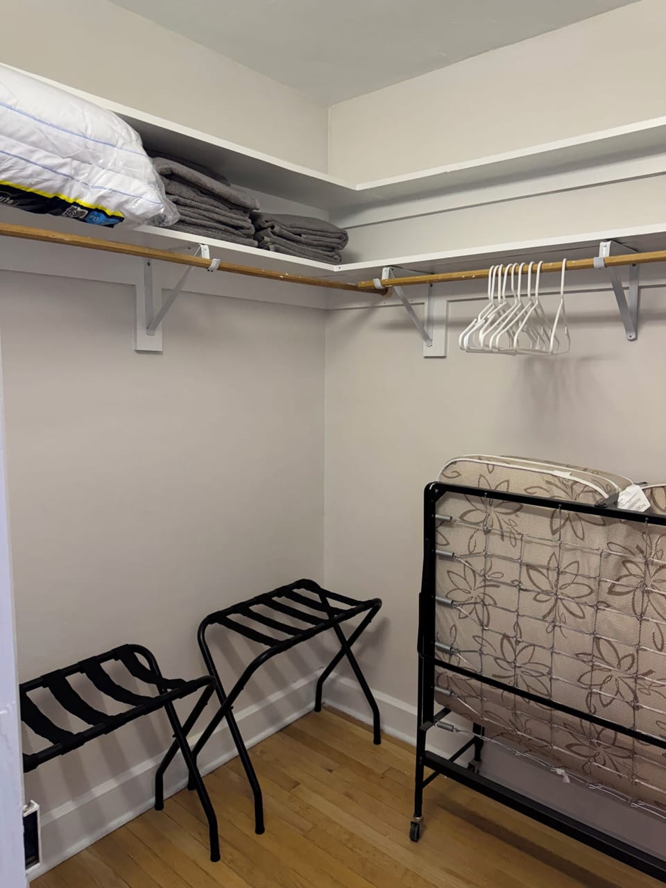 Large closet with extra twin portable bed!