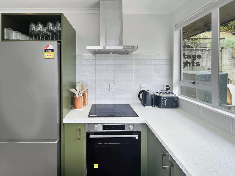 Fully equipped kitchen with modern appliances
