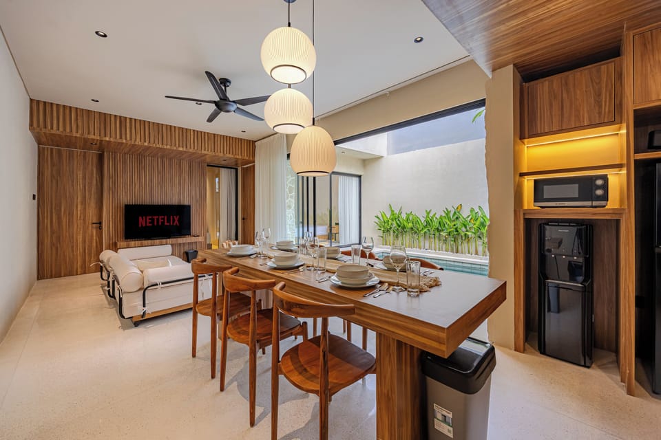 Design Villa, 3 Bedrooms, Private Pool | Living area | 45-inch flat-screen TV with digital channels