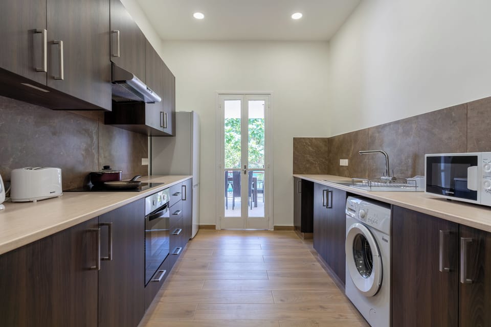 Apartment, 1 Double Bed with Sofa bed, Kitchen, City View | Private kitchen | Coffee/tea maker, full-size fridge, microwave, oven