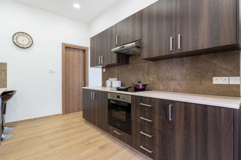 Apartment, 1 Double Bed with Sofa bed, Kitchen, City View | Private kitchen | Coffee/tea maker, full-size fridge, microwave, oven