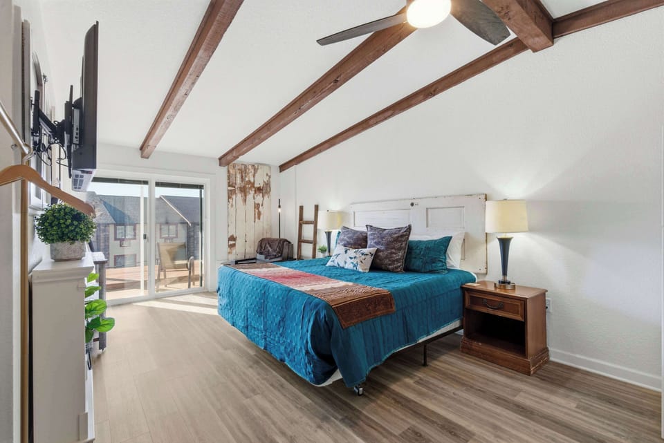 Relax in Unit B’s plush king bed & stream your favorites on the smart TV​