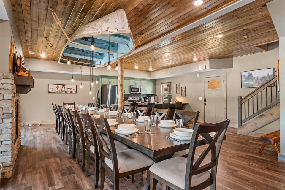 Make mealtime memories together at the dining table, seating 18​