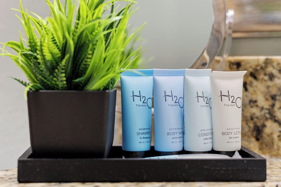 Forgot the soap? no worries, we have your first day covered. 