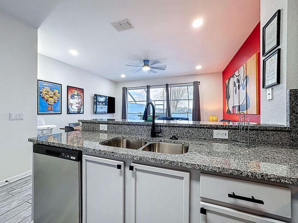 Kitchen with Breakfast Bar & Double Sink