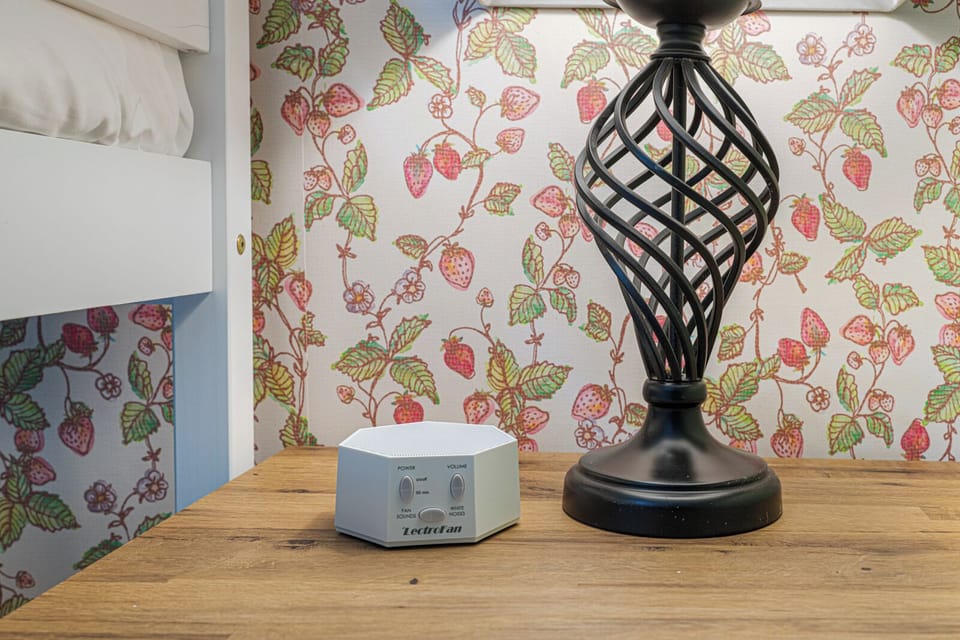 A LectroFan white noise machine helps kids sleep soundly.